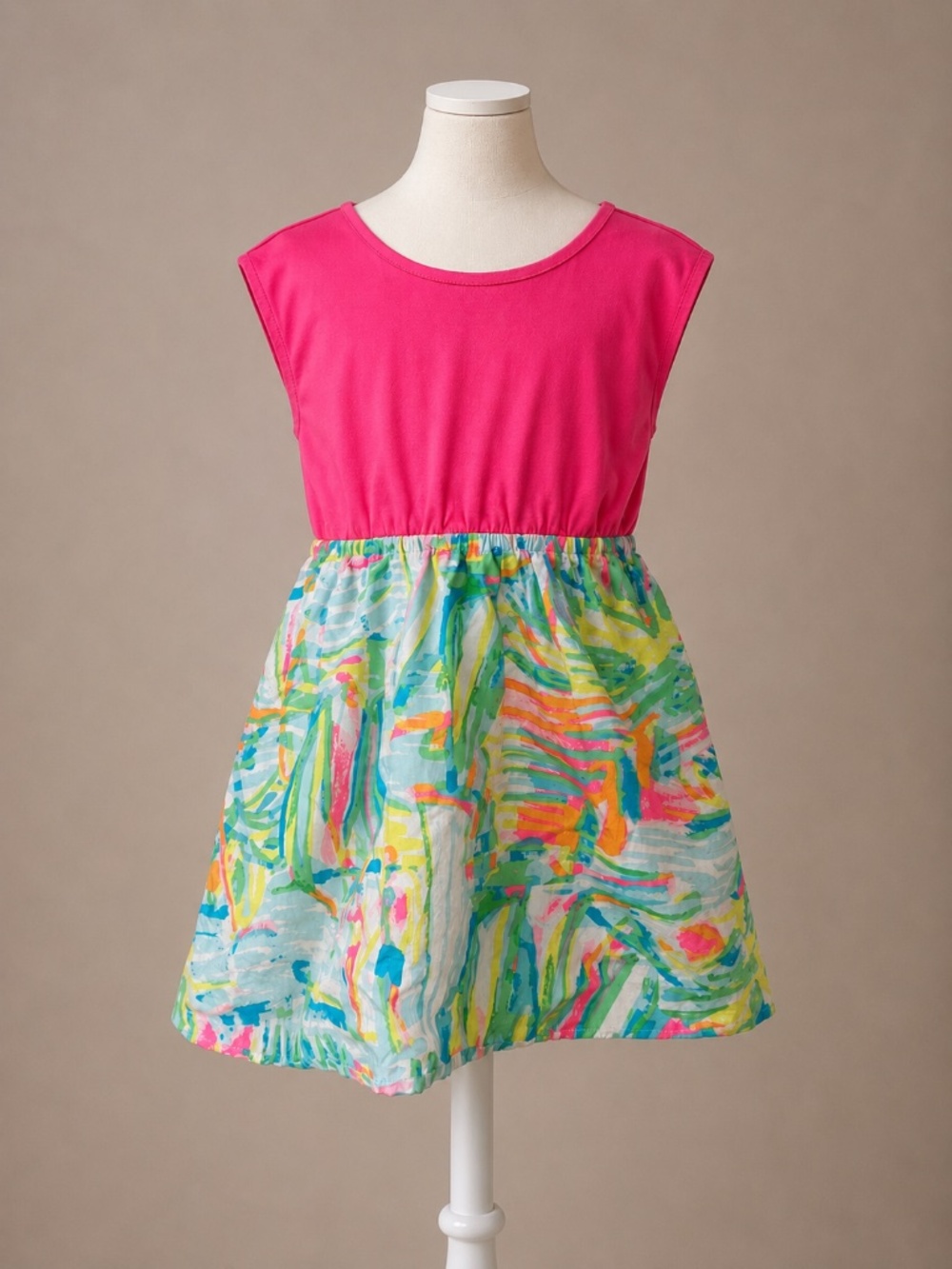 Lilly Pulitzer Girls Pink Colorful Print Dress Size 4-5